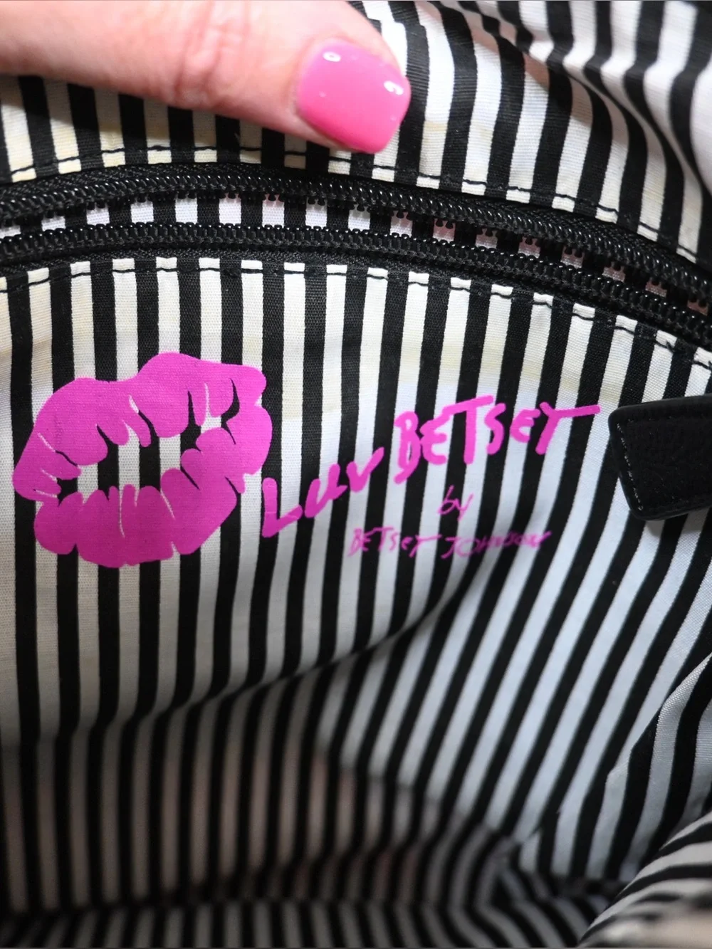 Luv Betsey by Betsey Johnson Animal Print Hot Pink Black Crossbody